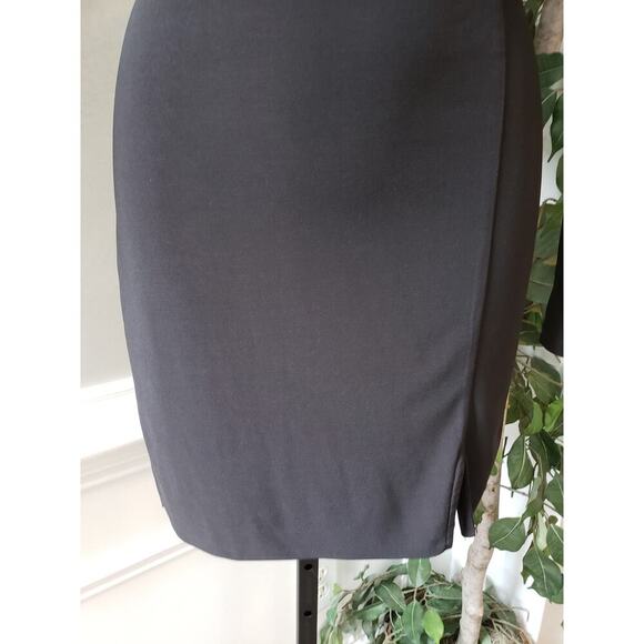 J. Our Knee Length Bodycon Dress Women Medium Black Solid Sexy One Shoulder Off - Picture 10 of 10